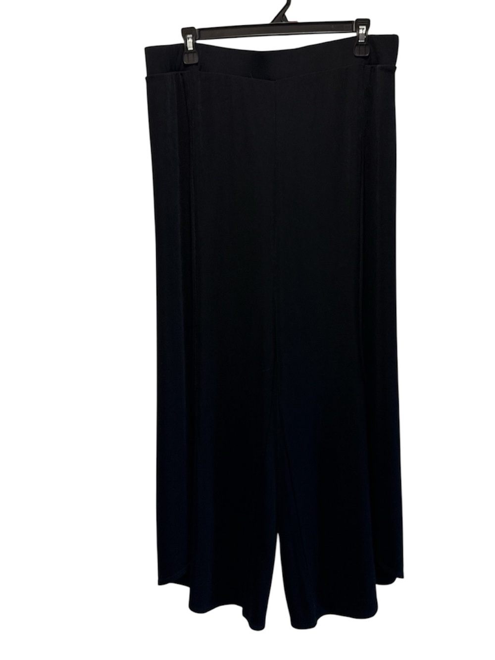 Chico's Travelers High waisted Black Wide-Leg Ankle Palazzo Pants Front Seam